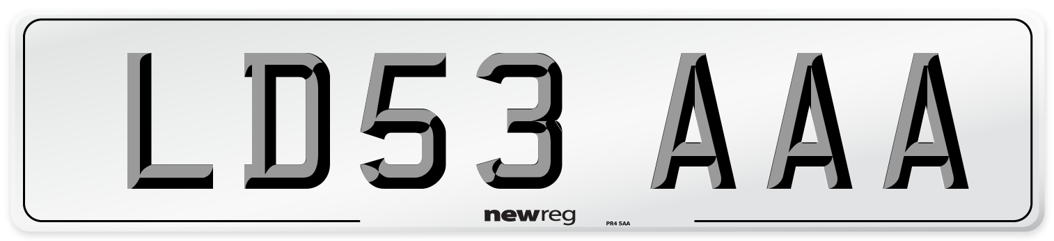 LD53 AAA Number Plate from New Reg